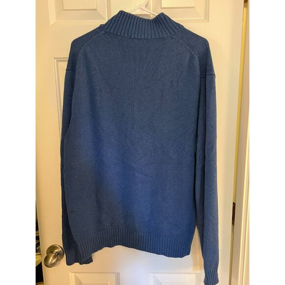Polo Ralph Lauren Blue 1/4 zip pullover sweater mens XL 100% cotton knit - Picture 2 of 9